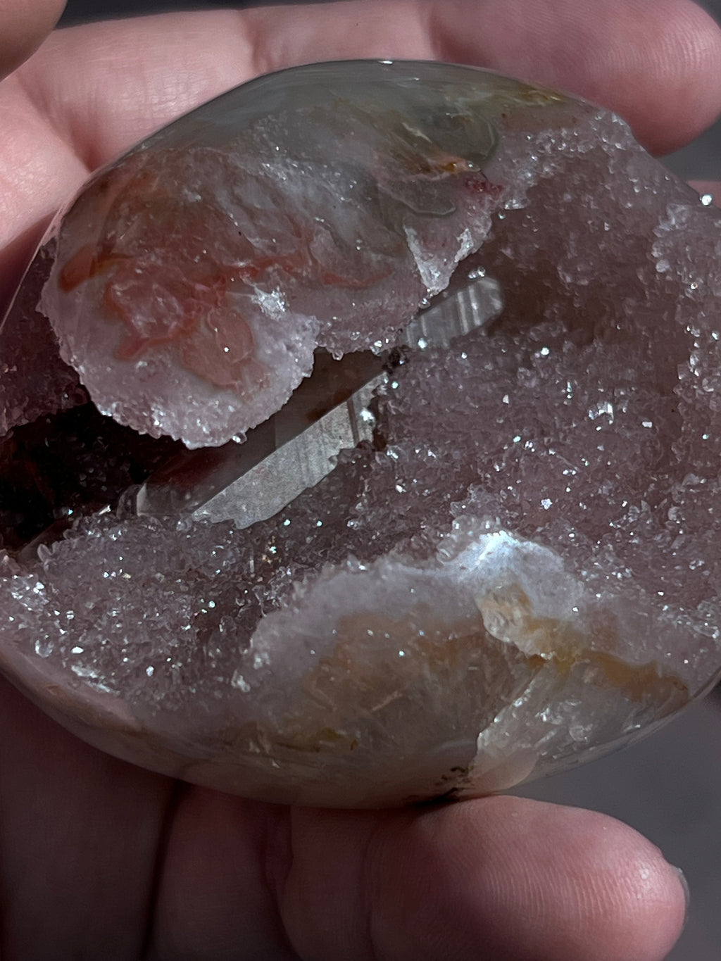 The Crimson Calcite Prism (Hand-Polished Full Body Unikat)