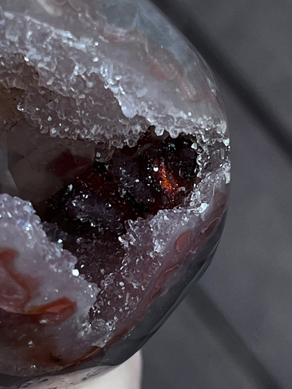The Crimson Calcite Prism (Hand-Polished Full Body Unikat)
