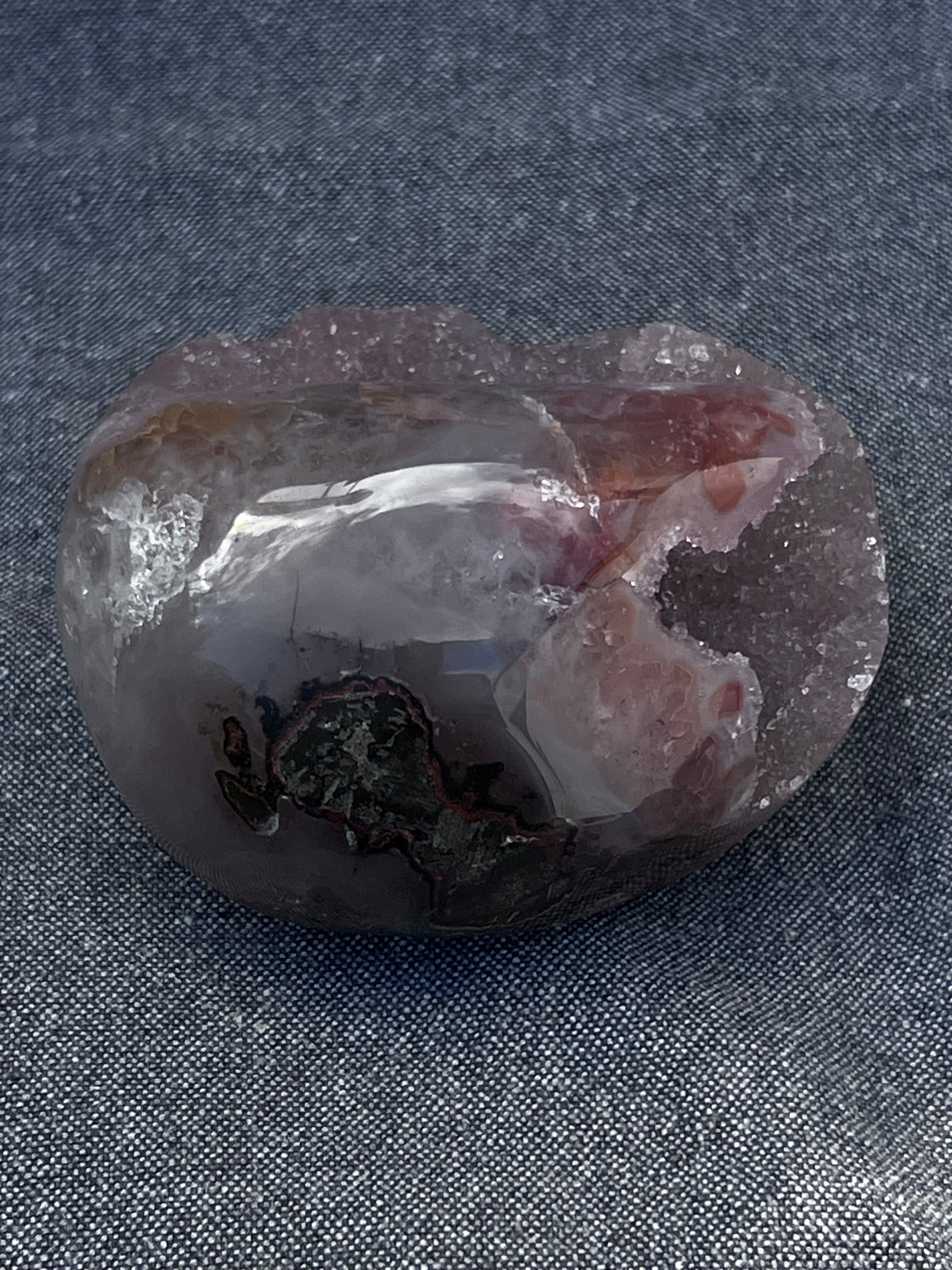 The Crimson Calcite Prism (Hand-Polished Full Body Unikat)