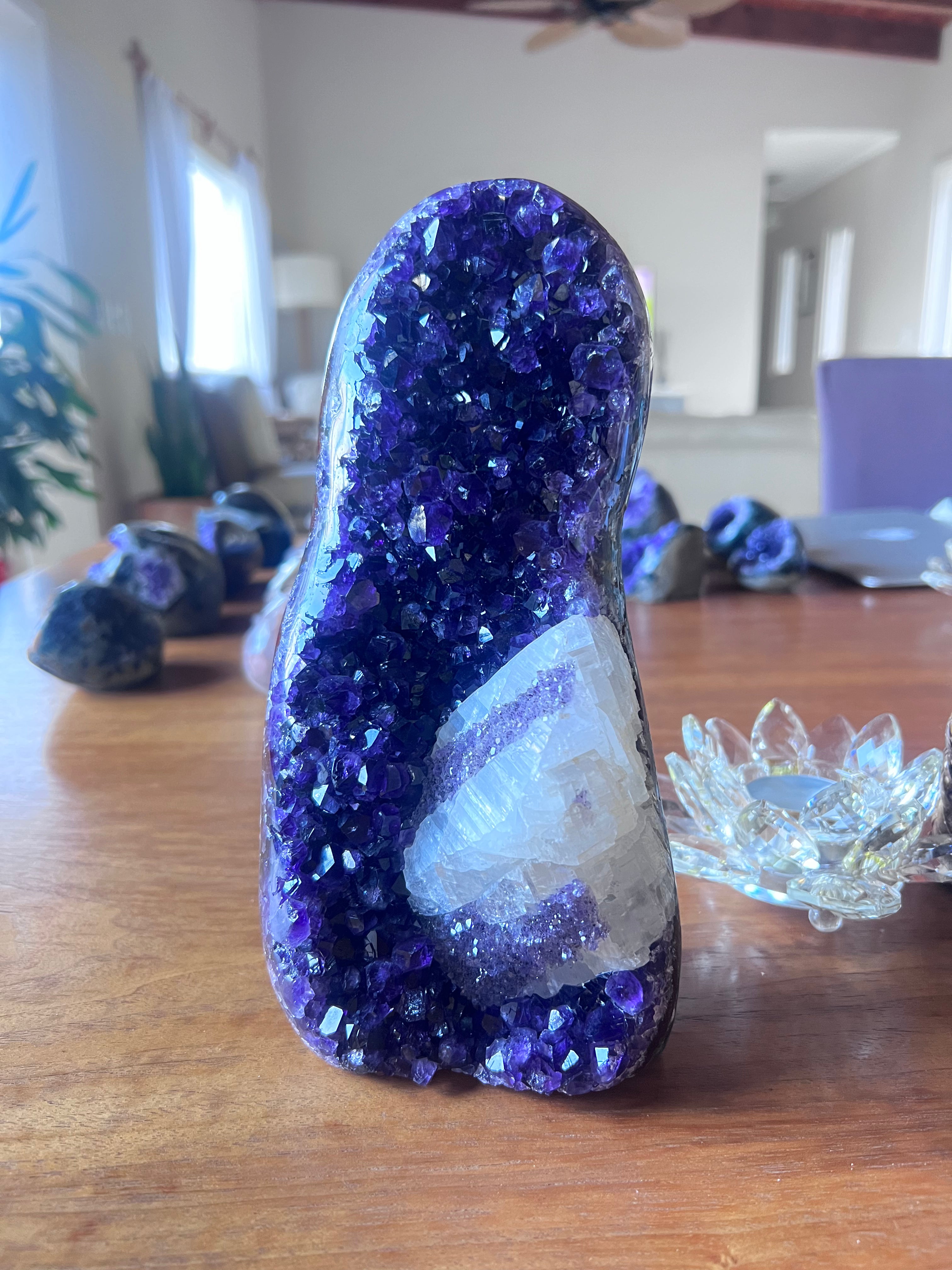 The Calcite Crown — 23cm Monumental Extra AAA Amethyst & Calcite Cabinet Specimen